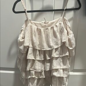 Entro Cream Ruffled Tiered Camisole